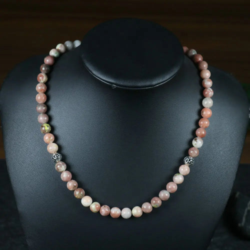 Natural Stone Beads Rosary Necklace