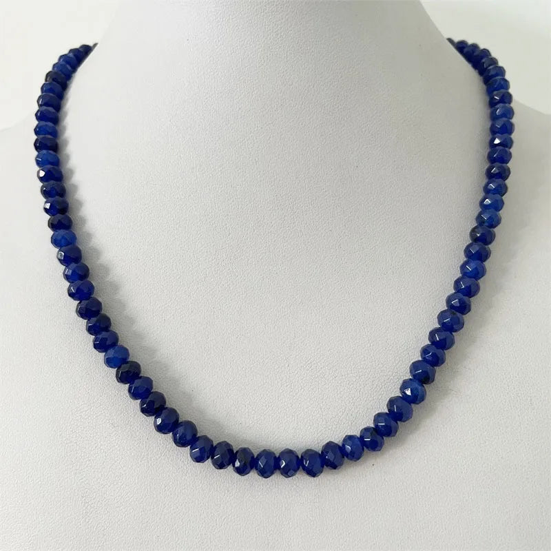 Faceted Sapphire Natural Stone Necklace