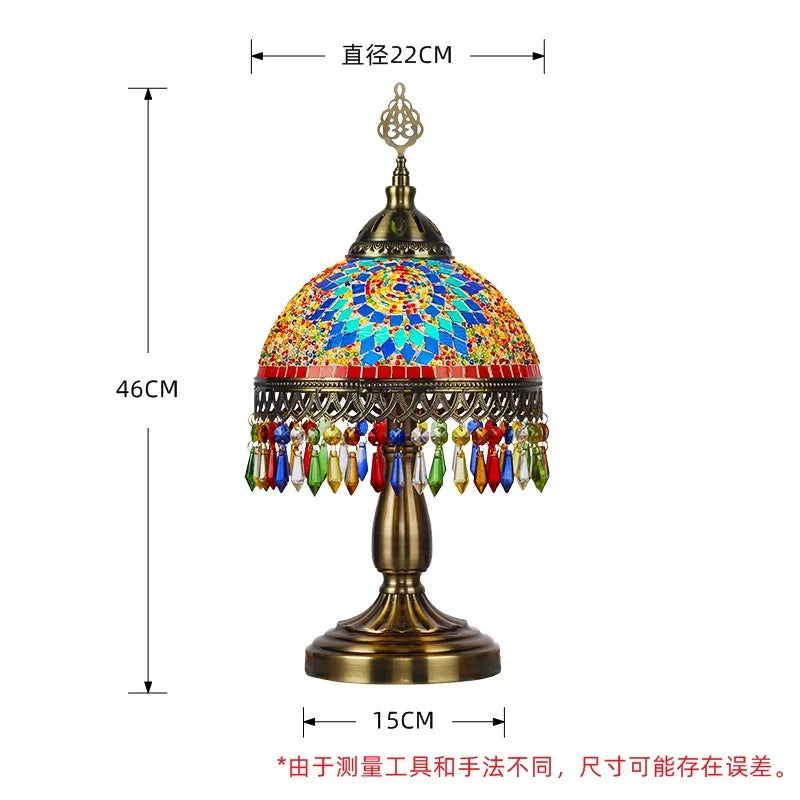 Vintage Handmade Mosaic Table Lamp