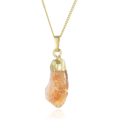 Natural Raw Citrine Pendant - Healing Crystal