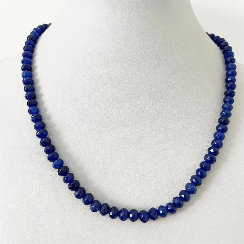 Faceted Sapphire Natural Stone Necklace