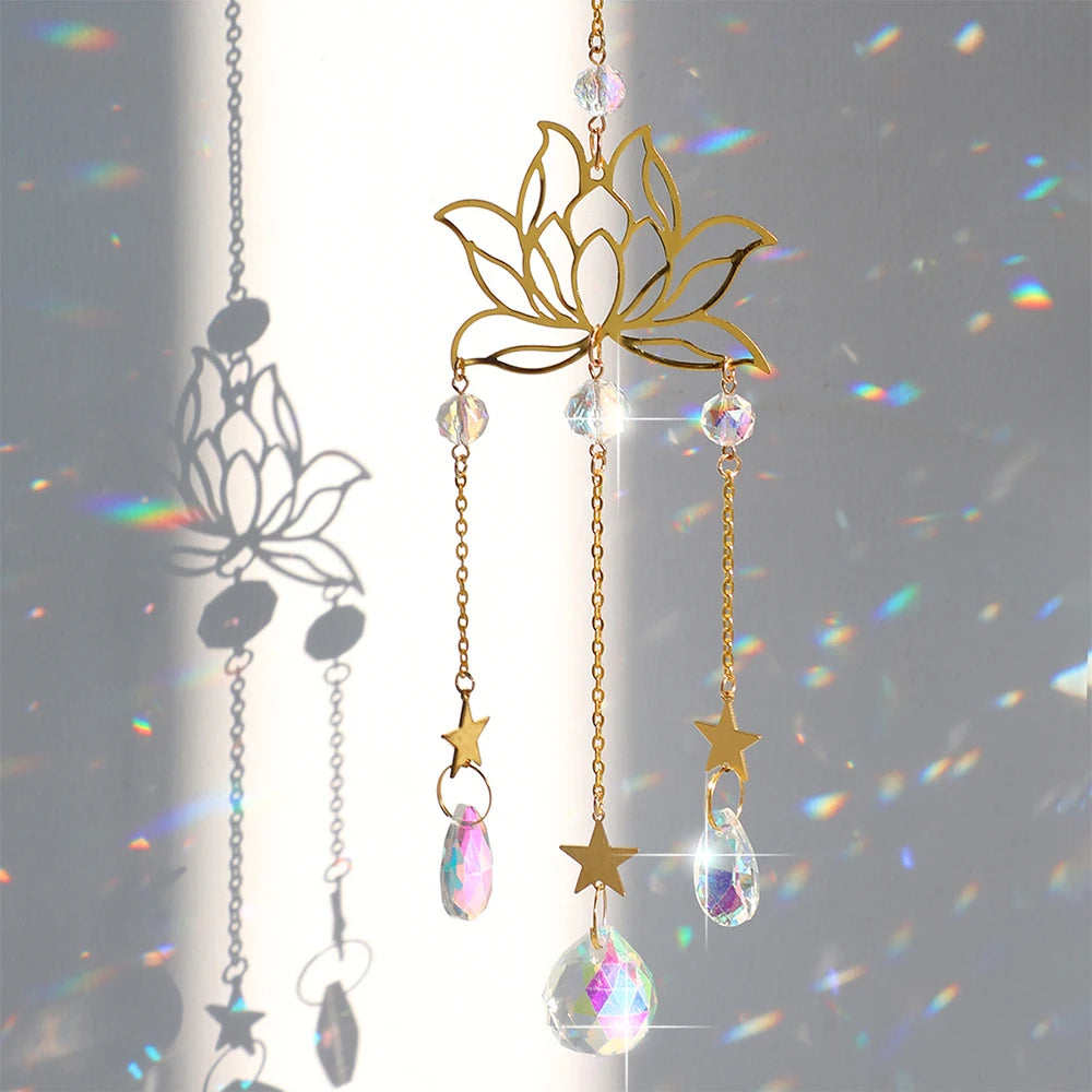 Lotus Flower Crystal Suncatcher