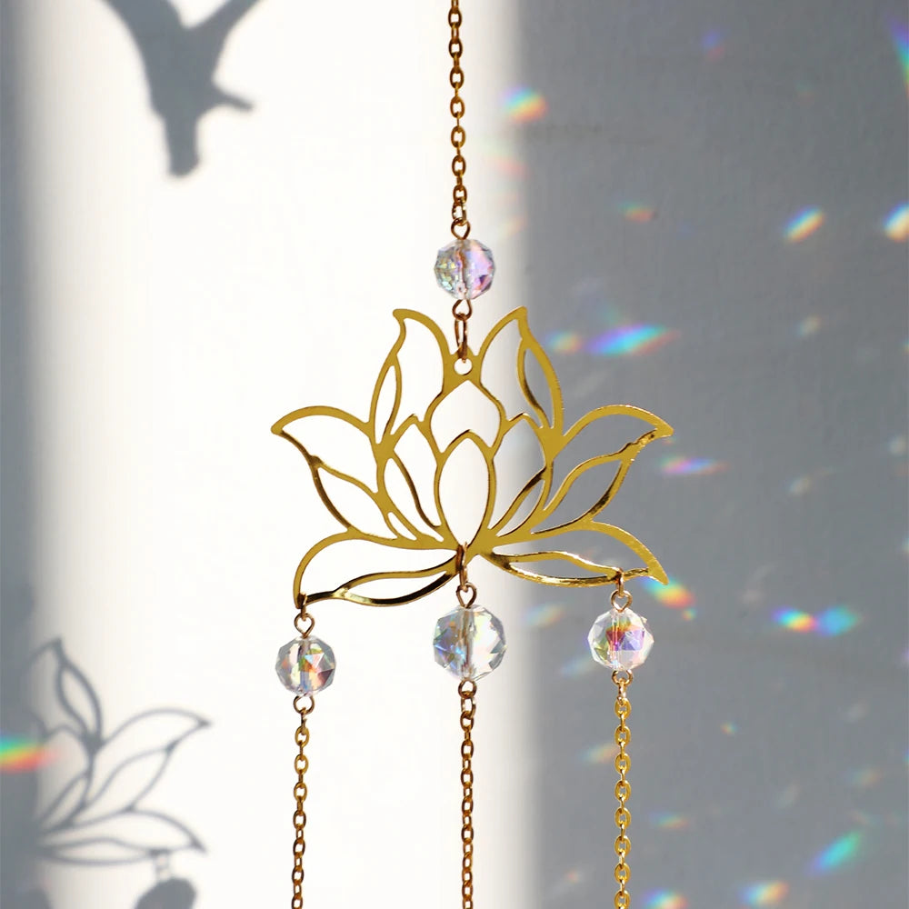 Lotus Flower Crystal Suncatcher