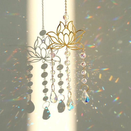 Lotus Flower Crystal Suncatcher