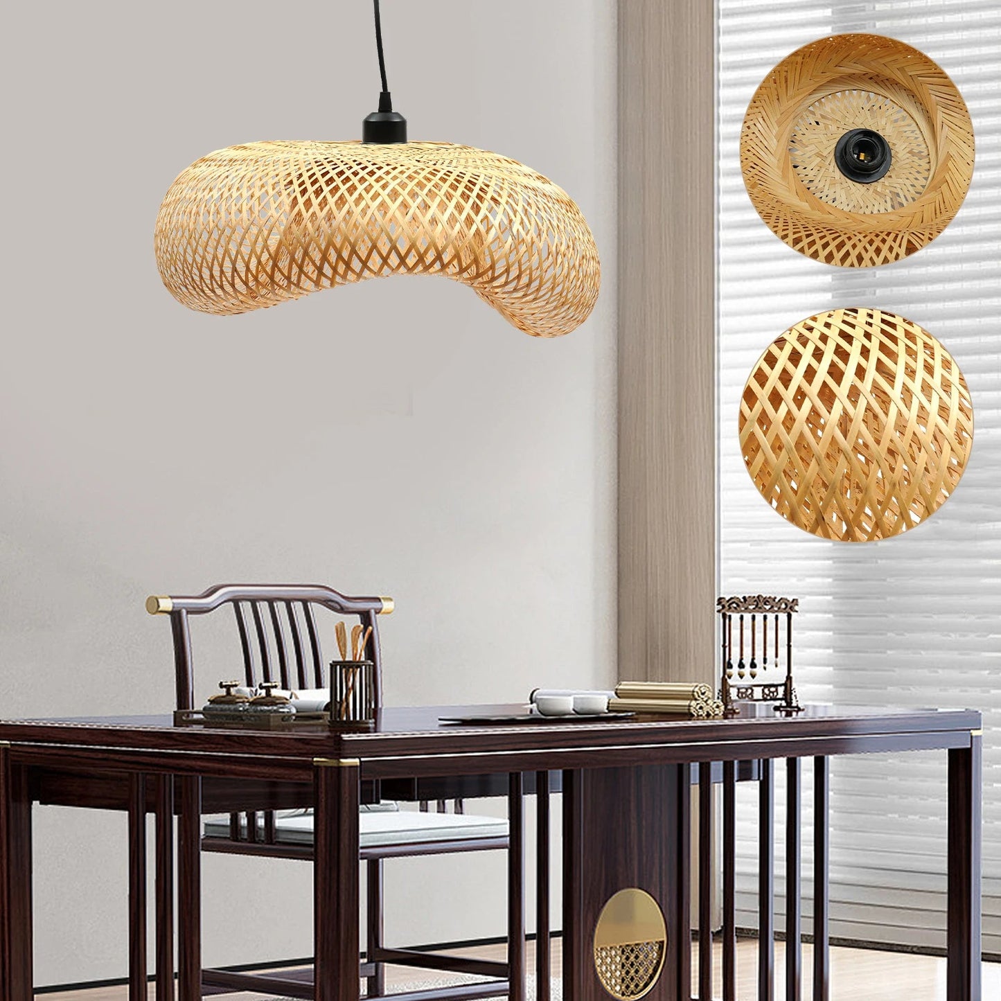 Handwoven Bamboo Wicker Pendant Lamp