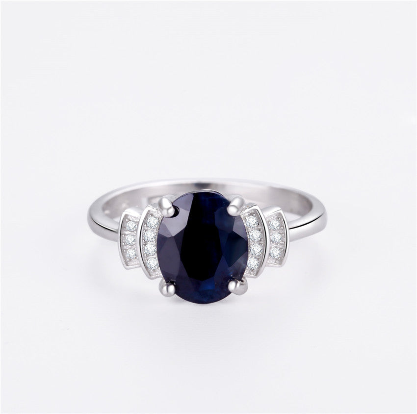 Dark Blue Zircon CZ Ring