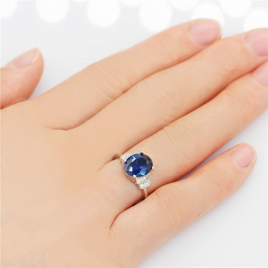 Dark Blue Zircon CZ Ring