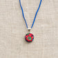 Embroidered Flower Boho Necklace – Handcrafted Floral Textile Pendant