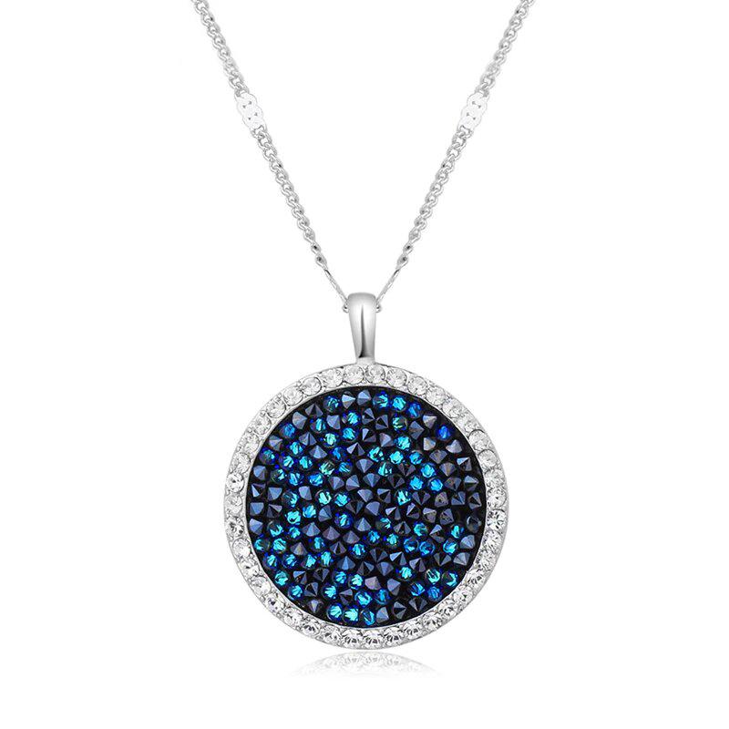 Crystaldust Sapphire Disc Drop  Necklace