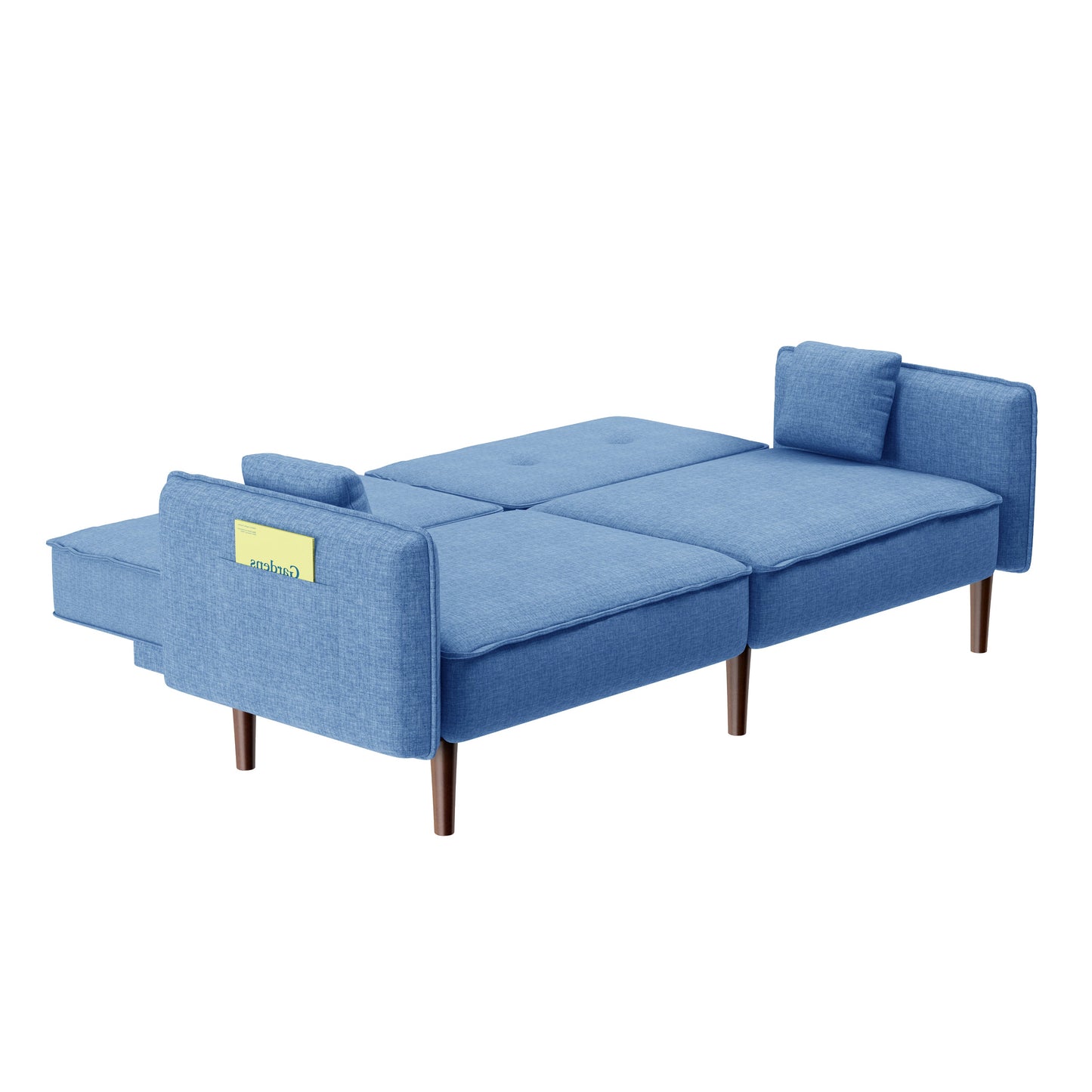 Bohemian-Inspired Blue Fabric Futon Sofa Bed