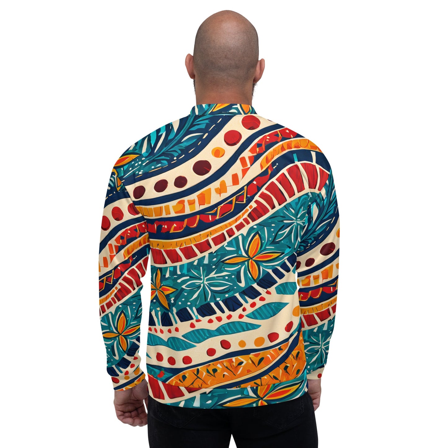 Men's Bomber Jacket, Boho Floral Print