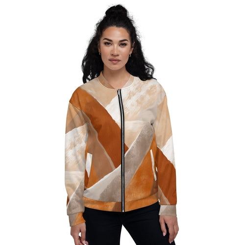 Women's Bomber Jacket, Boho Watercolor Print