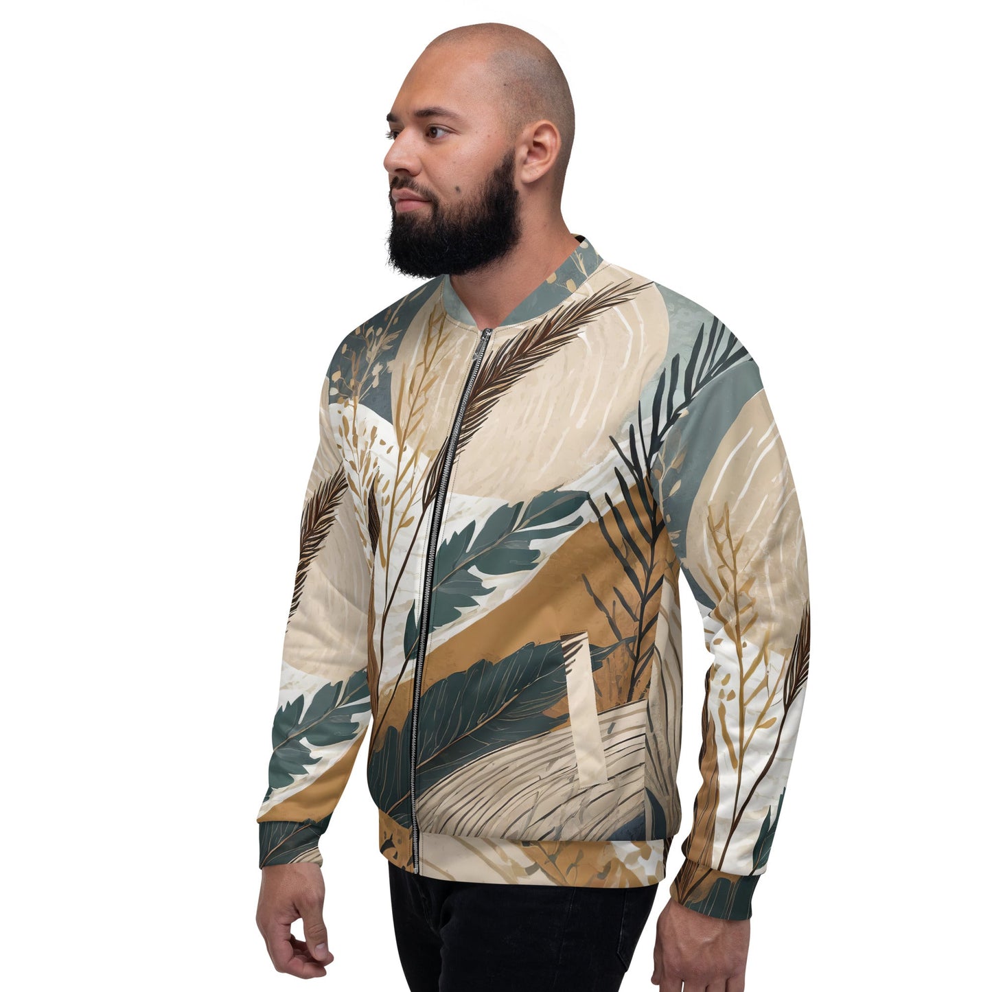 Mens Bomber Jacket, Boho Style Print