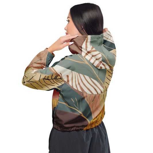 Women's Cropped Windbreaker Jacket - Boho Style