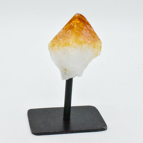 Natural Crystal Point on Metal Stand - Citrine, Amethyst, Quartz