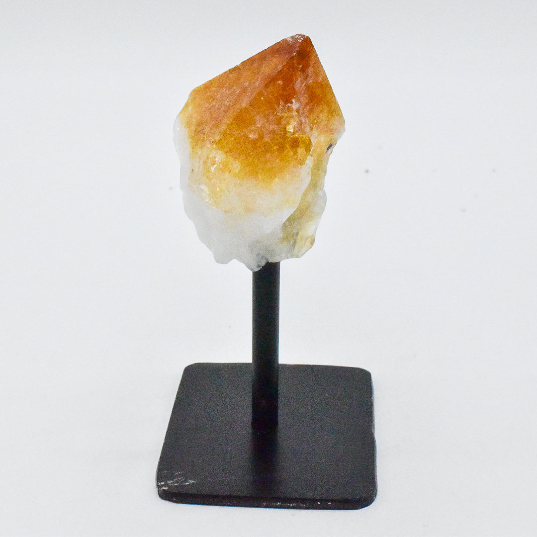 Natural Crystal Point on Metal Stand - Citrine, Amethyst, Quartz