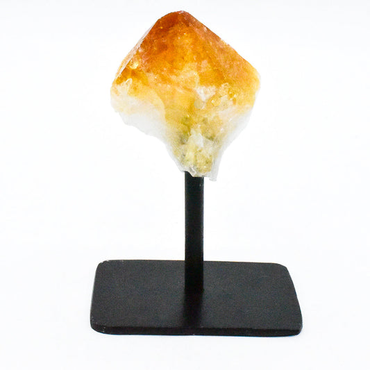 Natural Crystal Point on Metal Stand - Citrine, Amethyst, Quartz