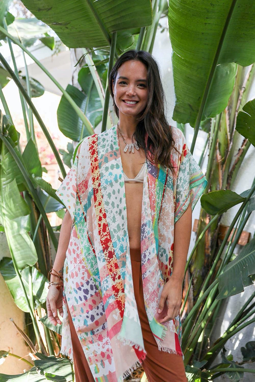 Colorful Splatter Boho Kimono