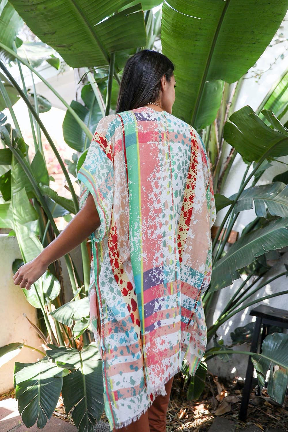 Colorful Splatter Boho Kimono