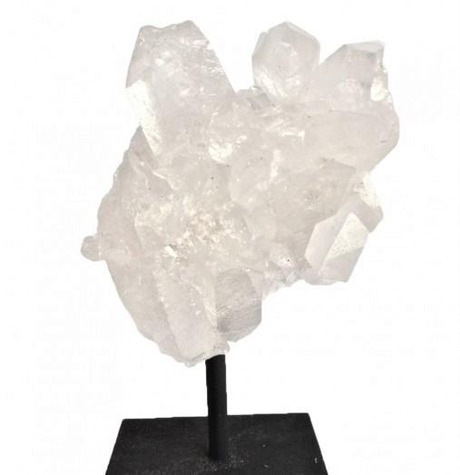 Natural Quartz Cluster on Metal Stand