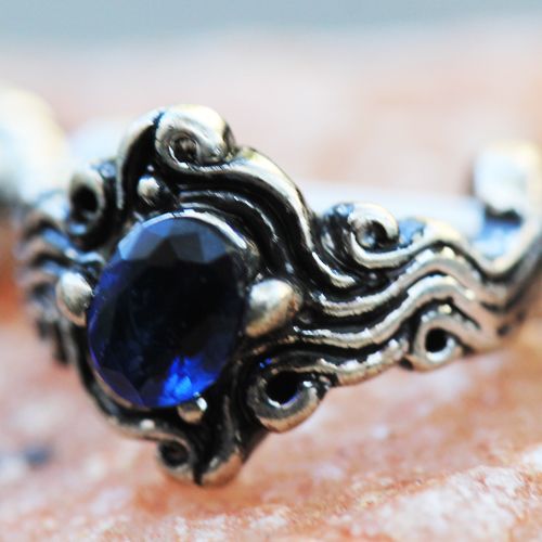 Sapphire Blue Wave Cartilage Cuff Earring