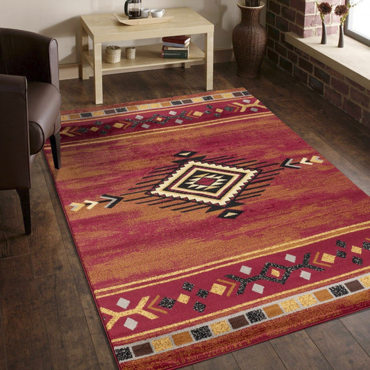 Tribes Red Southwest Area Rug