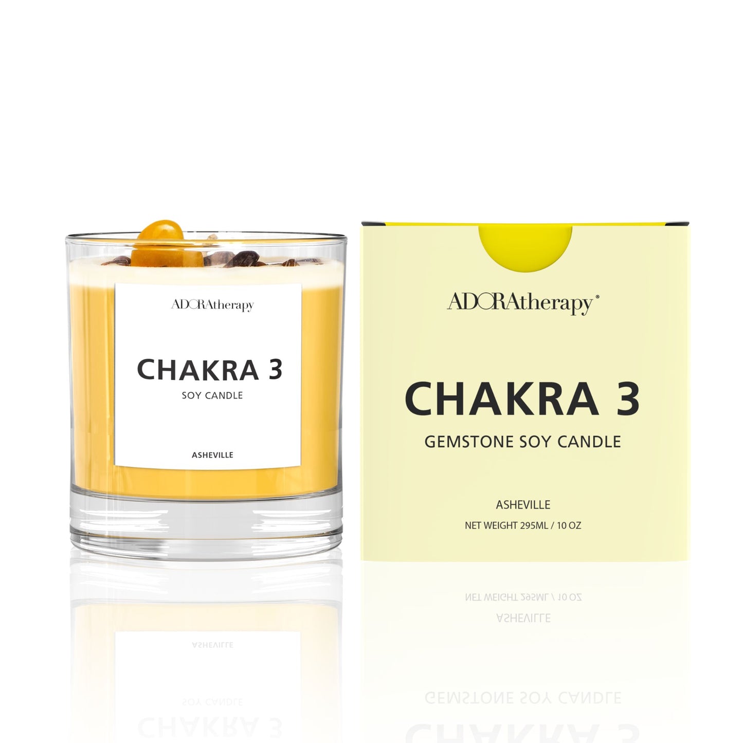 Chakra 3 Soy Candle with Tiger's Eye Gemstones