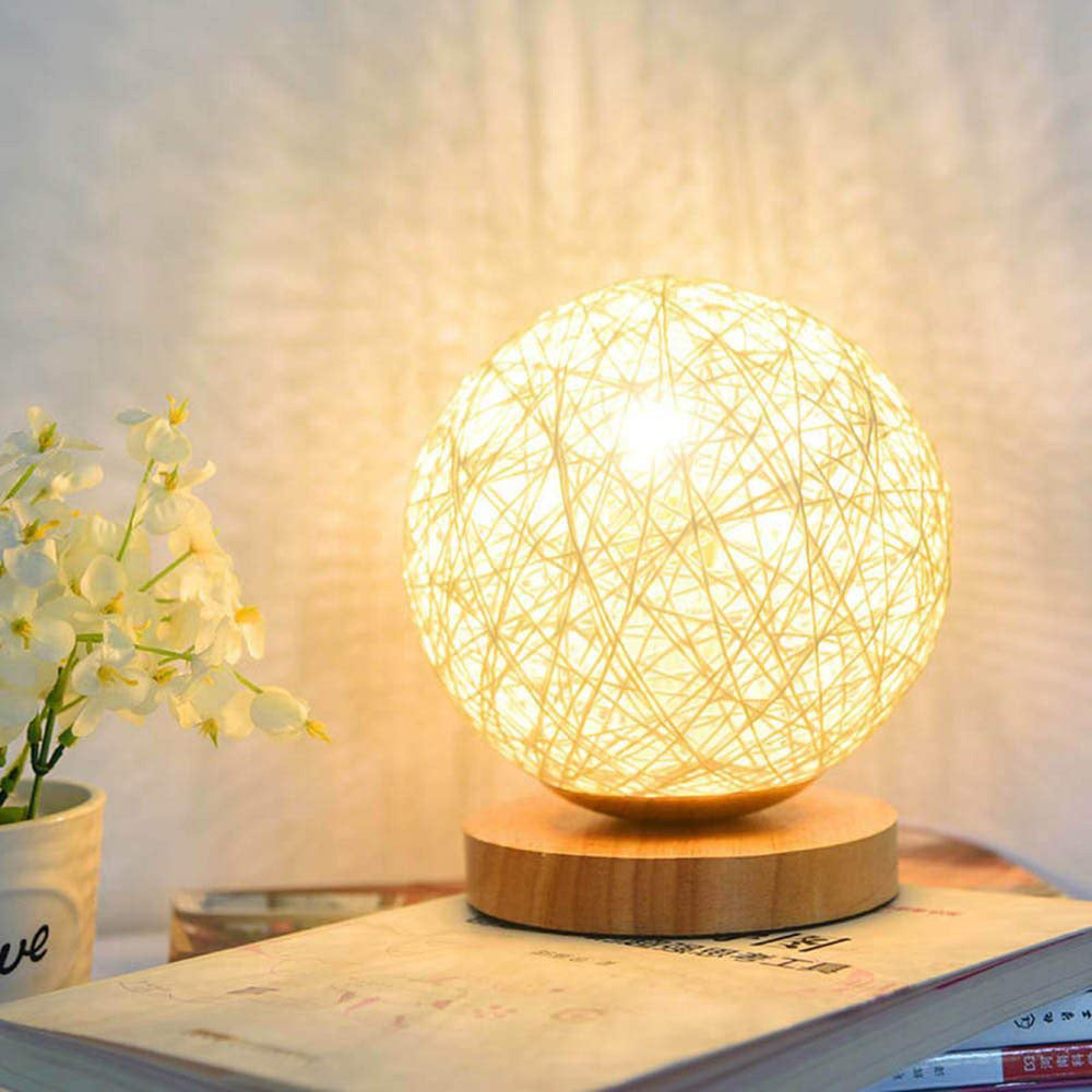 Wood Table Lamp – Bohemian Moon Night Light