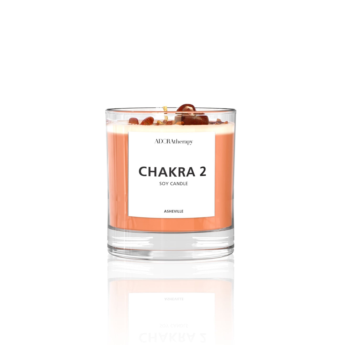 Chakra 2 Soy Candle with Sunstone Gemstones