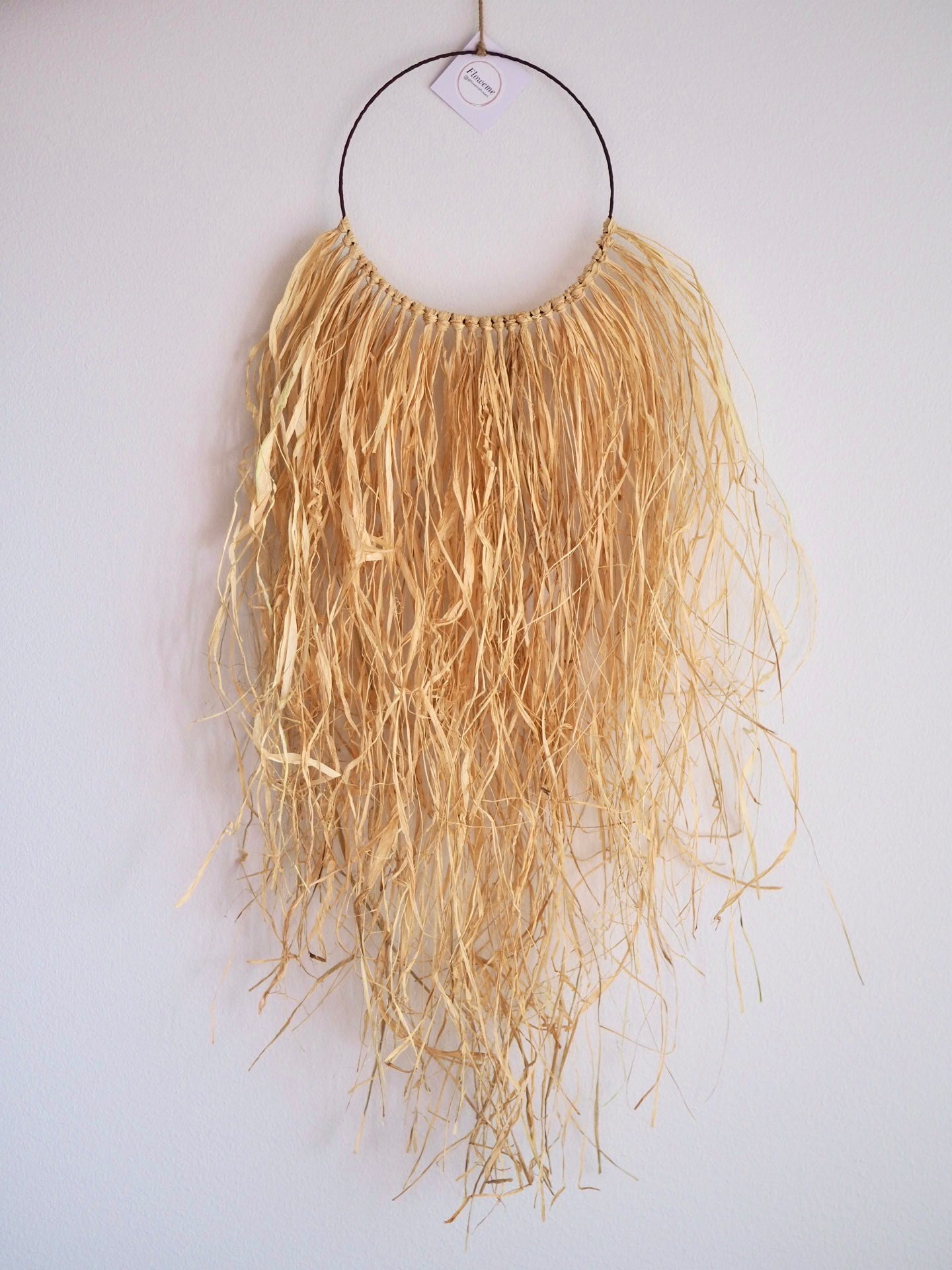 Boho Raffia Wreath Wall Hanging