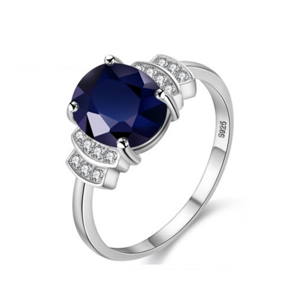 Dark Blue Zircon CZ Ring