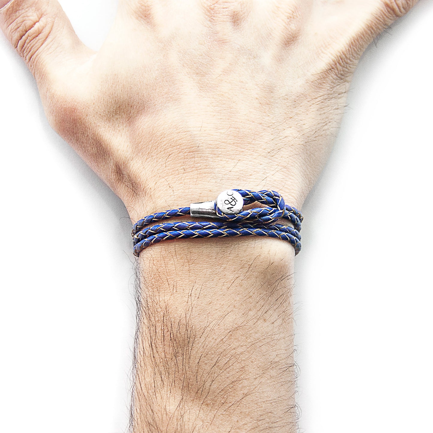 Royal Blue Dundee Silver & Leather Bracelet