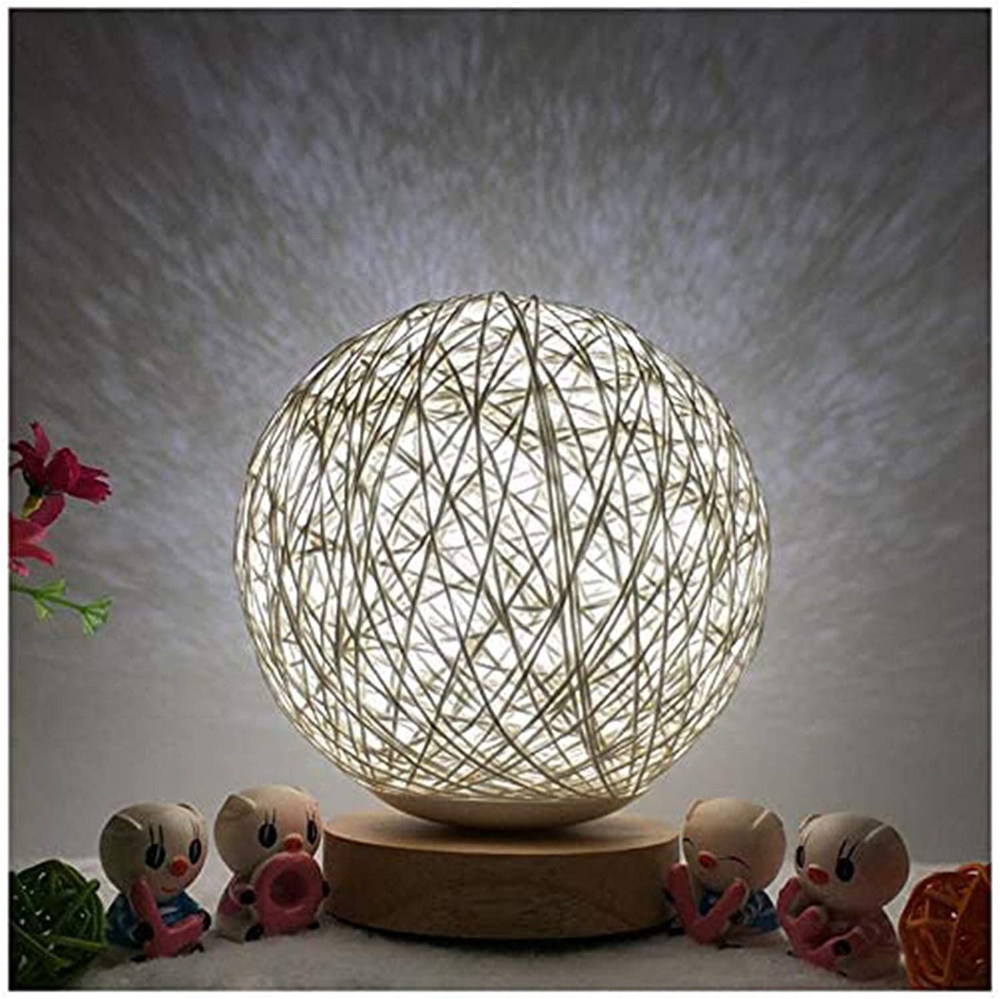 Wood Table Lamp – Bohemian Moon Night Light