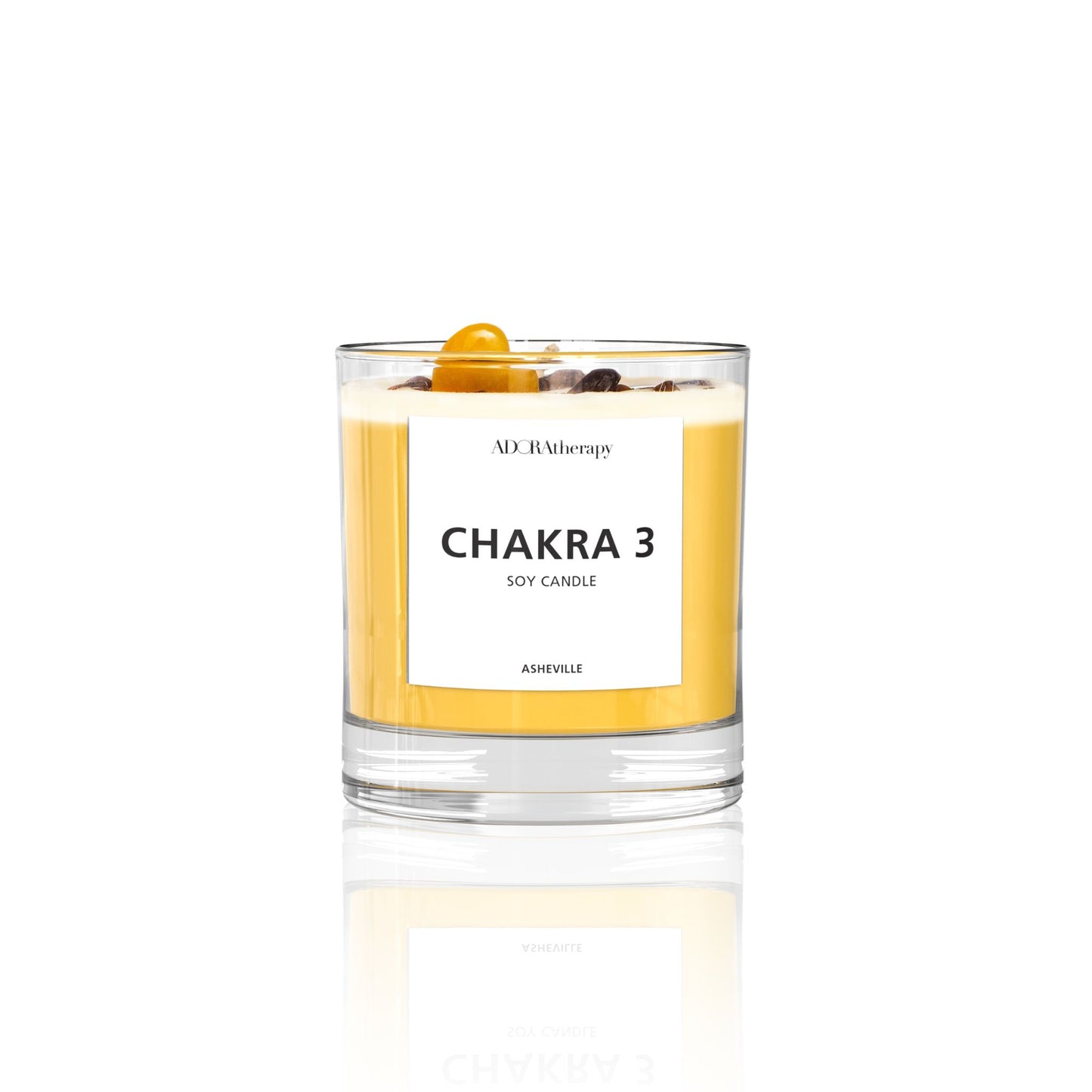 Chakra 3 Soy Candle with Tiger's Eye Gemstones