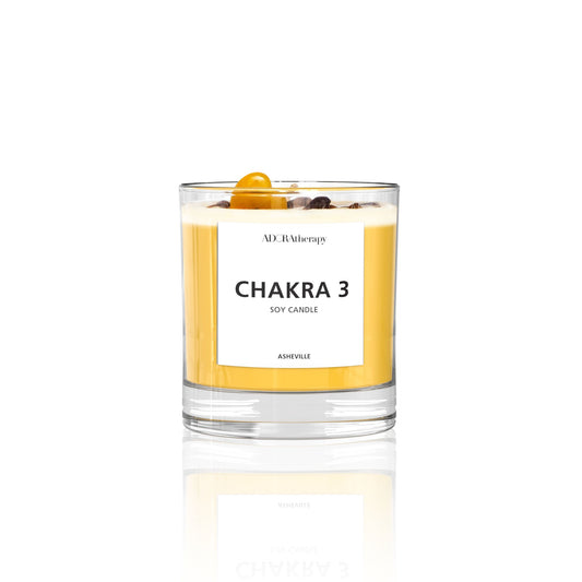 Chakra 3 Soy Candle with Tiger's Eye Gemstones