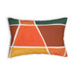 Decorative Lumbar Throw Pillow – Boho Orange, Green & Yellow Pattern