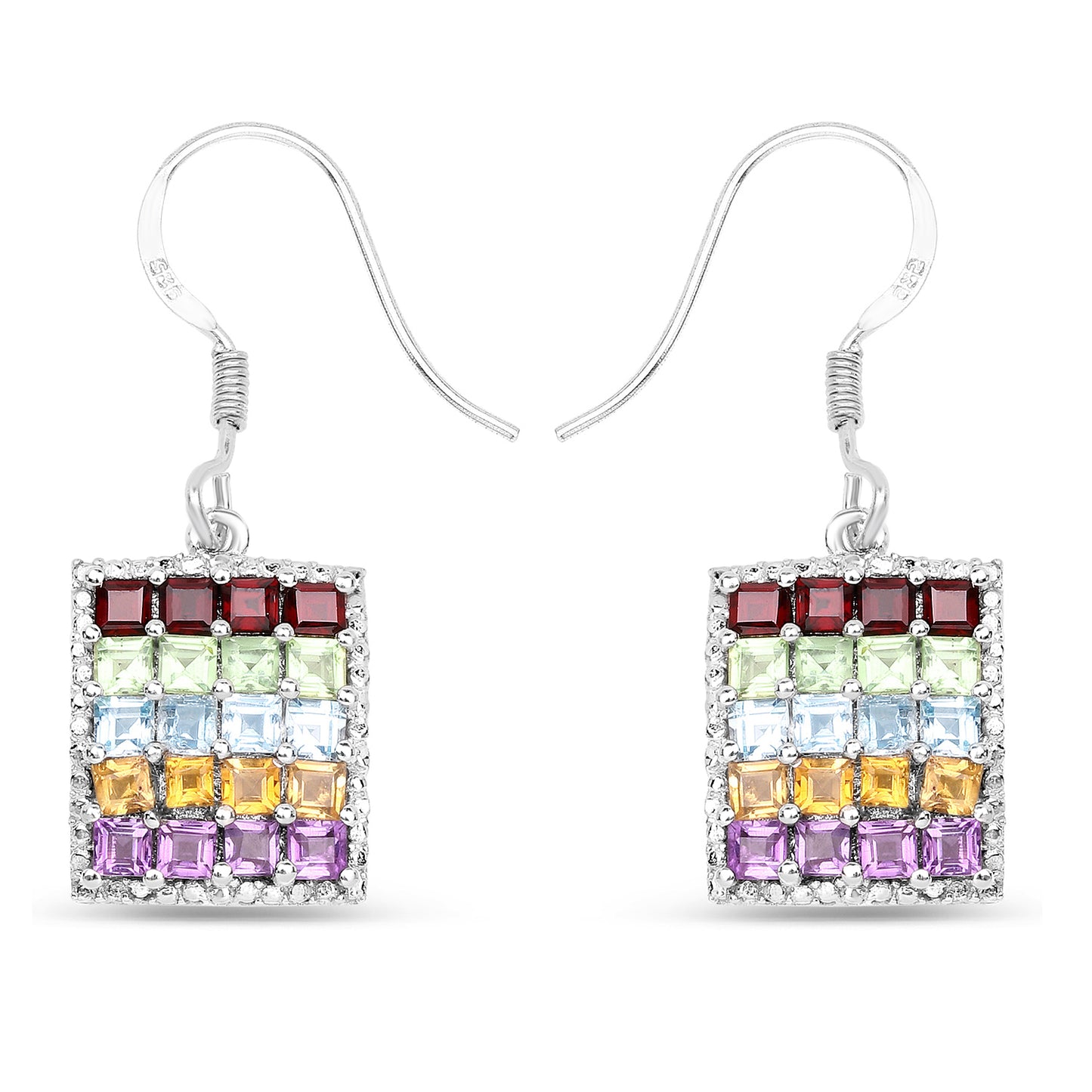 Multi-stone Dangle Earrings