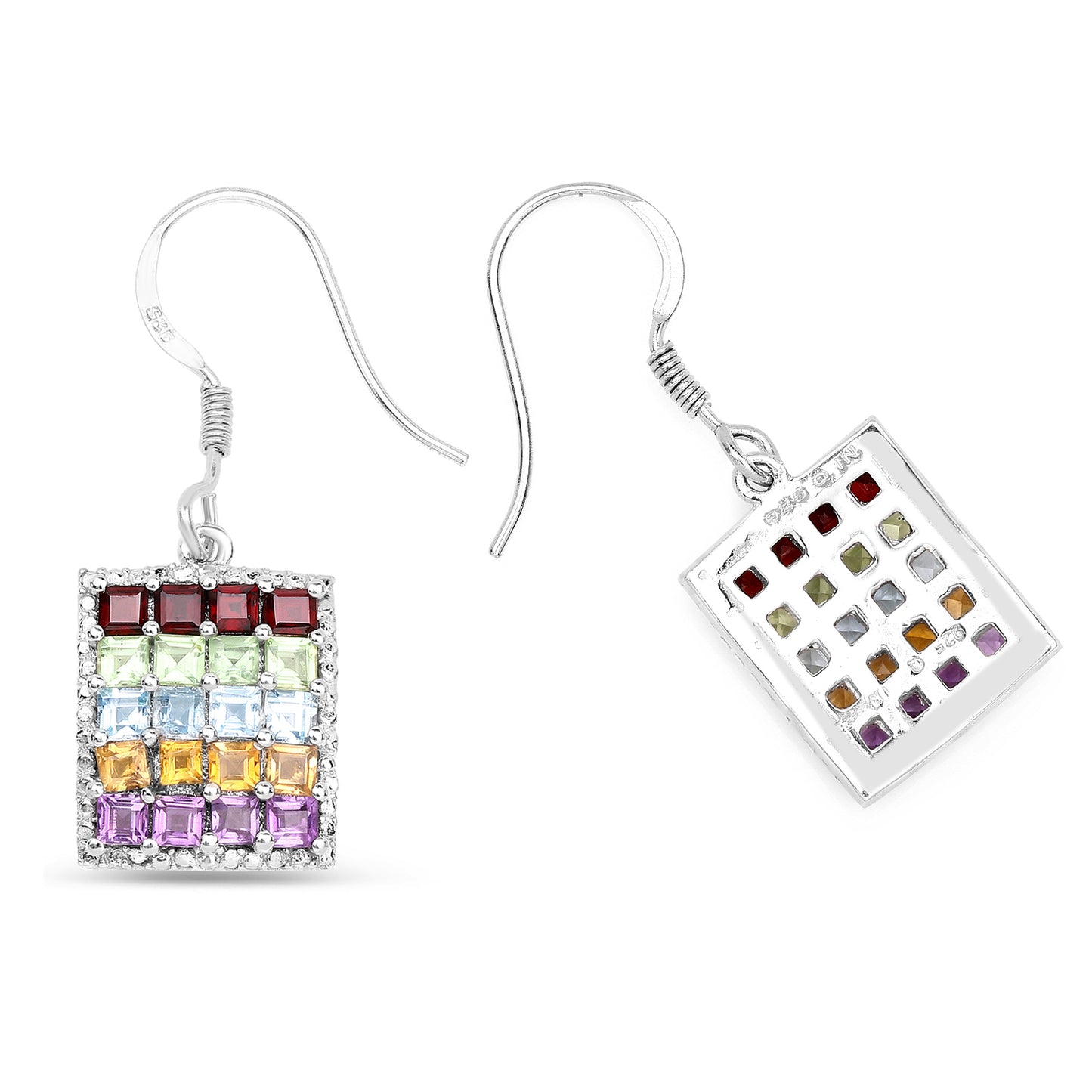 Multi-stone Dangle Earrings