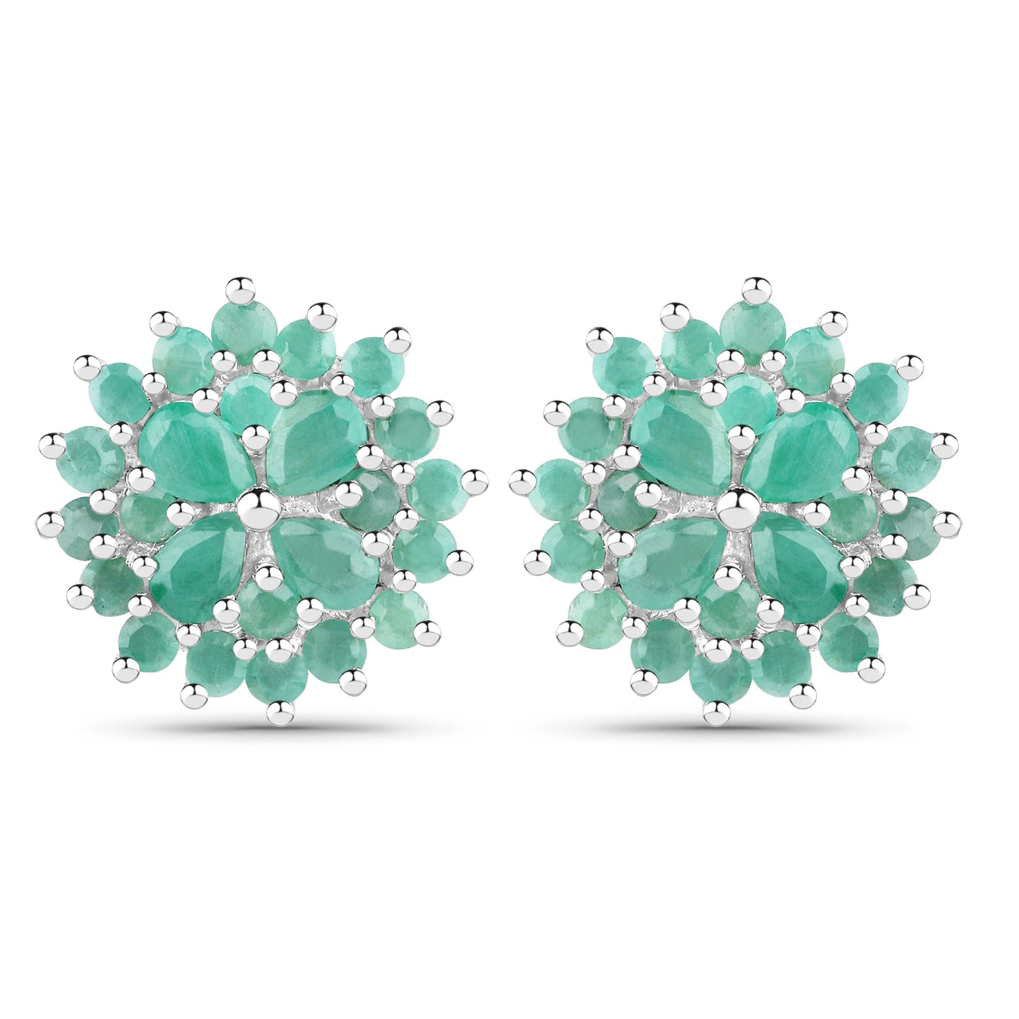 Genuine Emerald Stud Earrings