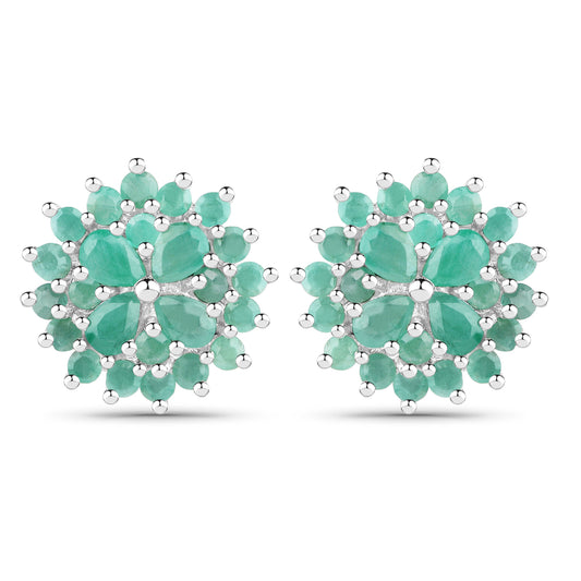 Genuine Emerald Stud Earrings