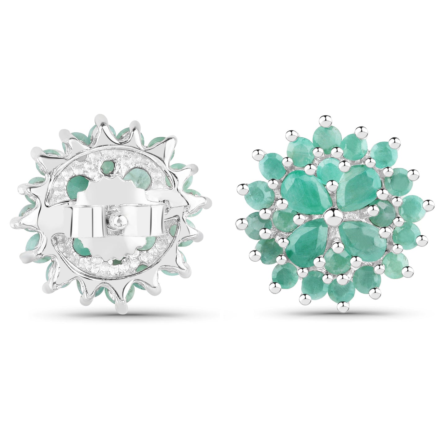 Genuine Emerald Stud Earrings