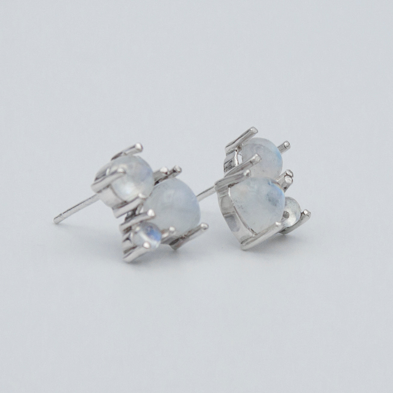 Rainbow Moonstone Cluster Earrings