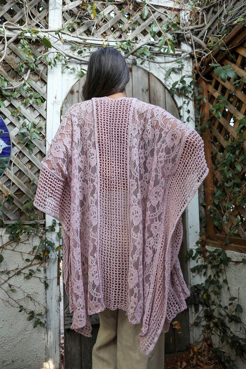 Floral Grid Pattern Boho Kimono