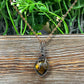 Small Tiger's Eye Gemstone Wire Wrapped Pendant
