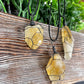 Wire Wrapped Rough Citrine Crystal Pendant