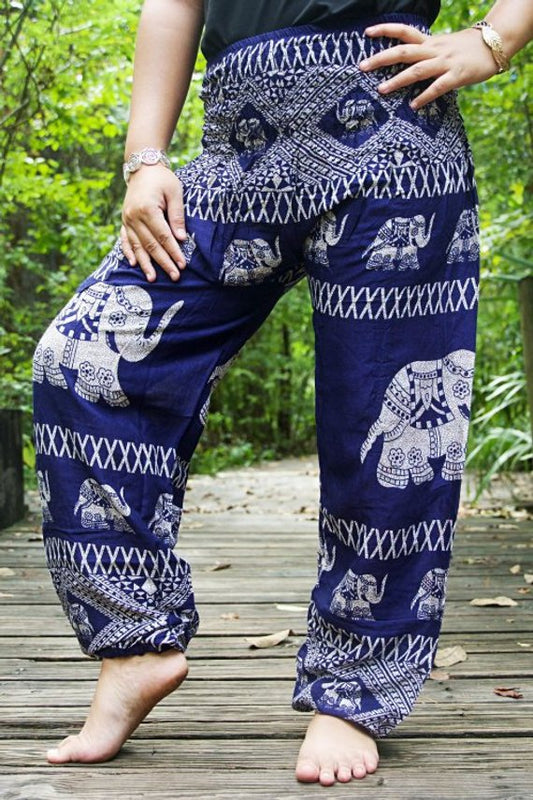 Blue Elephant Boho Pants