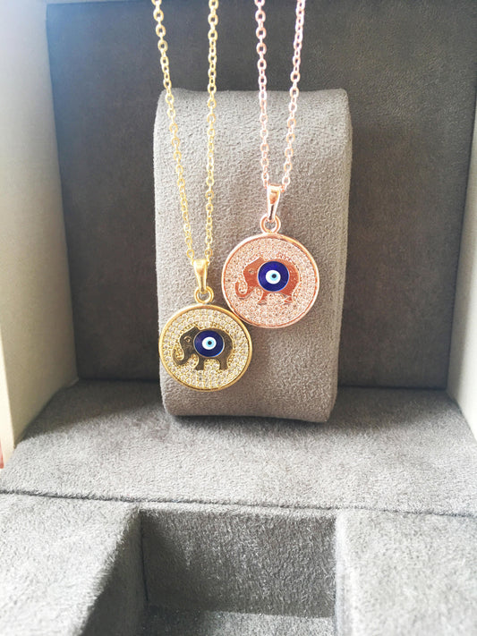 Elephant Evil Eye Necklace