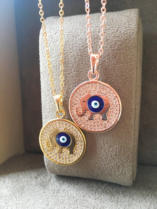 Elephant Evil Eye Necklace