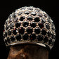 Red Garnet Sterling Silver Sphere Ring - Handmade with 86 Stones