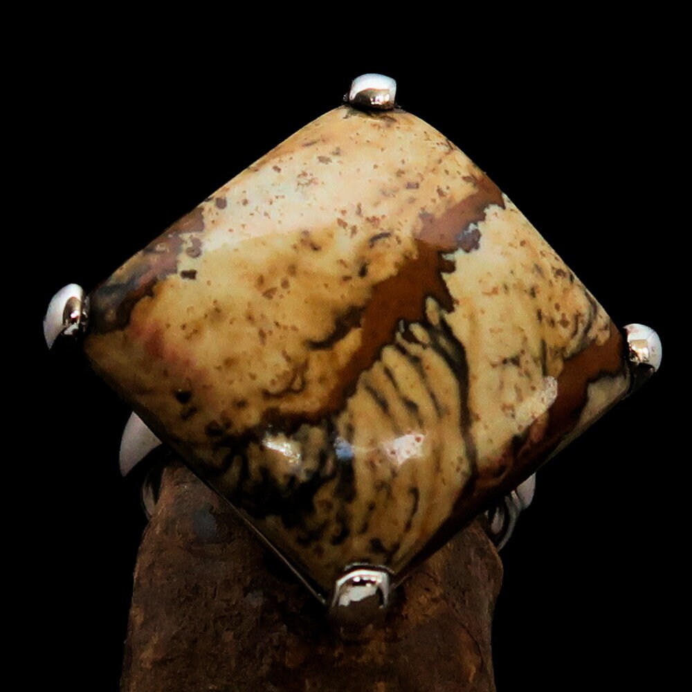 Handmade Jasper Ring, Sterling Silver